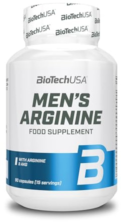 BioTechUSA Men's Arginine | Boost Vitality | with Herbal Ingredients | Vitamins | Zinc | Ideal for Men's Wellness | 90 Capsules_