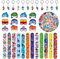In-side Out Regalo di Compleanno per Bambini, 12Pcs Inside Braccialetti Slap, 12Pcs Inside Portachiavi,50Pcs Inside Adesivi, 12Pcs Occhiali da Festa Bambini, In-side Out Decorazione Compleanno Bambini