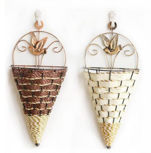 Zwenjuan Macetas Colgantes,2 Piezas de Jarrones de Pared Maceteros para Colgar,Maceta de Colgante Colgante de Plantas Macetero de Pared para Interior y Exterior,Jardín,Balcón,Ventana,Sala de Estar