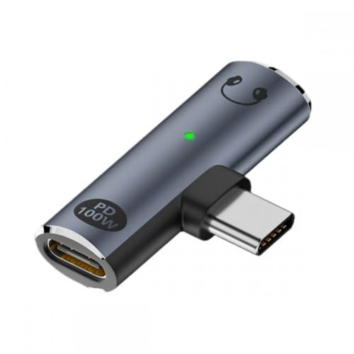 CY Audio Adapter USB-C Typ-C zu 3,5mm Audio DAC AUX Musik 16bit 48kHz & 100W PD Power Adapter für Laptop Tablet Telefon