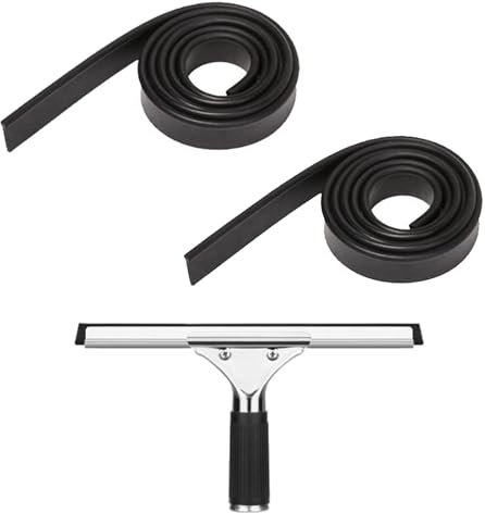 GisWell 3-teiliger Ersatz Wischergummi, 105CM Ersatz Wischergummi Zuschneidbar,Scheibenwischer Gummi,1 25CM Fensterabzieher Enthalten,für Fenster, Badezimmer und Dusche, Auto (Schwarz)