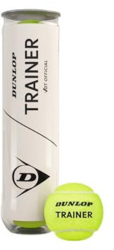 DUNLOP Tennisball Trainer, VDT Offizieller, Premium Tennis Trainingsball - für Sand, Hartplätze und Rasen (4 Bälle)