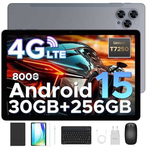 DOOGEE Tab G6 Android 15 Tablette avec Clavier, 30GB +256GB/2TB TF, 4G Tablette avec Carte Sim, Tablette 11 Pouces -90Hz Octa Core T7250 Tablette Tactile,8000mAh, 13MP, Widevine L1/FM/OTG/Face ID