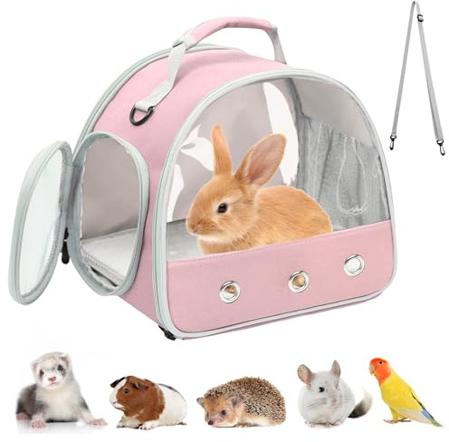 Pequeña bolsa de transporte para mascotas y animales pequeños, caja lateral para gatos, bolsa para cobayas