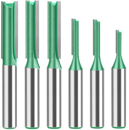 6 piezas Fresas para Madera de Corte, Brocas para Enrutador Vástago, Recto Madera Broca para Enrutador, 3mm, 4 mm, 5 mm, 6 mm, 7 mm, 8 mm, para Fresadora de Madera Eléctrica, Grabado Fresadora