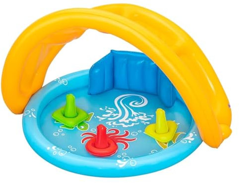 OISE ART STORE Trade Shop - Piscina Gioco Gonfiabile Lil Seashapes con Schienale Tetto Bimbi +6 Mesi Giardino 52568 -