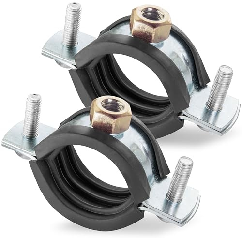 Poppstar 2x Fascette stringitubo in acciaio inox W4 (campo di serraggio 32-35 mm, 1) con viti prigioniere M8*82 e tasselli