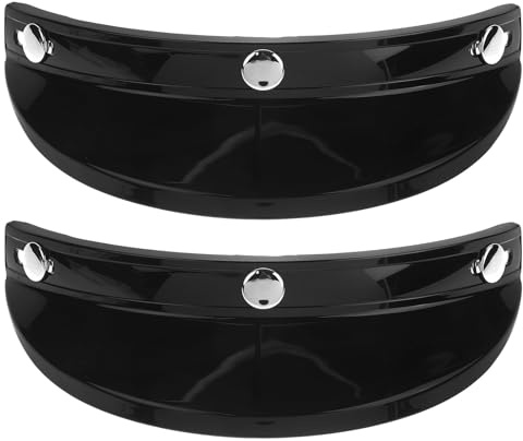 SOPOTUTU 2 Stück Motorrad Helm Visier Schirm Schwarz Uv-schutz Sonnenblende Leichtes Ersatz-visier mit Drei-schnallen Befestigung für Outdoor Motorradhelm Zubehör
