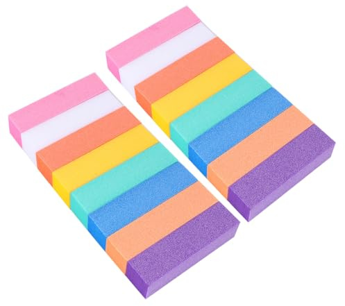 LIFKOME 16 Stück Polierschwamm Nagelfeilen mit 4 Seiten für Oberflächenschleifen und Schönes Fingernägel Design Schwammmaterial für Nagelpflege Salon und Heimgebrauch