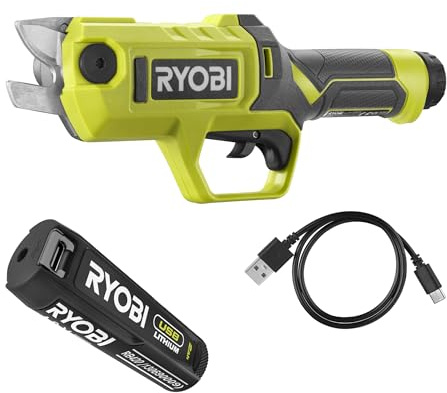 RYOBI 4 V Akku-Astschere RY4SCA-120, inkl. 2,0 Ah Akku und Ladekabel USB-C