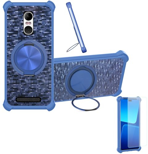 Custodia per Brondi Amico Smartphone 4g Case Phone Cover Custodia [ con 9H HD Vetro Temperato][Supporto ad Anello a 360°, Magnetico] CX-22-LAN