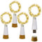 NeoJoy Wine Cork Lights, Rechargeable Bottle Fairy String Lights with 15 LED for DIY Artificial Parties Centerpiece Bedroom Decoration Gift (Warm White, 4PCS)