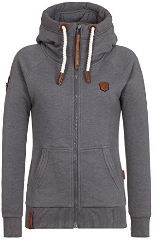 Naketano Damen Sweatjacke, Dark Grey Melange, M