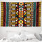 ABAKUHAUS Kente Wandteppich und Tagesdecke, Primitive Borders aus Weiches Mikrofaser Stoff Waschbar ohne Verblassen Digitaldruck, 230 x 140 cm, Gelb Orange