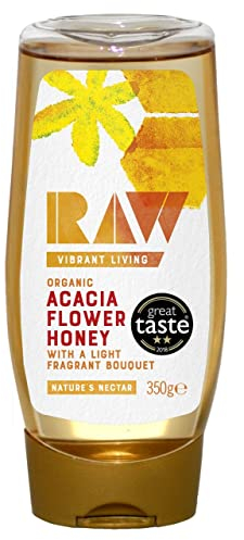 Raw Vibrant Living Organic Acacia Flower Honey, 350g