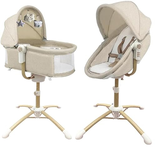 BEBE2LUXE Louna : Cuna Bebe multifunción 4 en 1 (BALANCÍN ELÉCTRICO, Trona Bebe, Mecedora Bebe)