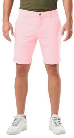Von Dutch Bermuda Uomo Cotone, Pantaloncini da Uomo Chino Bary con Tasche, Rosa, Rosa, M
