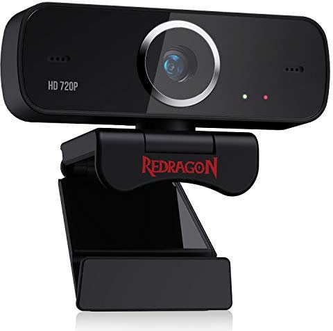 Redragon GW600 720P Webcam with Built-in Dual Microphone, 360-Degree Rotation - 2.0 USB Skype Computer Web Camera - 30 FPS for Online Courses, Video Conferencing and Streaming