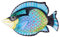 YARNOW Fisch Wandskulptur Metall Blau Fisch Wanddeko Eisen Kunst Meerestiere Rustikale Hängend Wandbehang Dekoration Wand Zimmer Garten Werkstatt Zaun Tür Hof Party Festival
