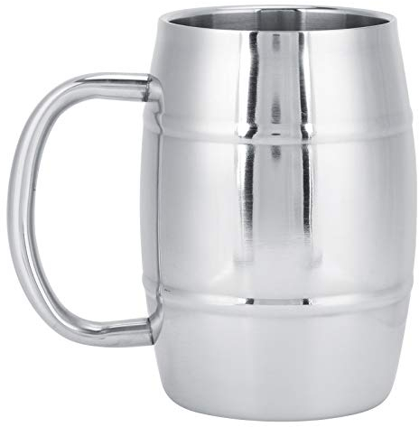 Edelstahl-Bierkrug, Edelstahl-Kaffeetasse, doppelwandiger Bierkrug für Outdoor, Camping, Tee, Kaffee, Camping, Reisen, Kaffeetassen
