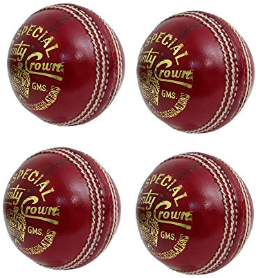CW 4 x Special County Crown Premium Grade Hard Ball 4Cut Hand Stitch Leather Balls