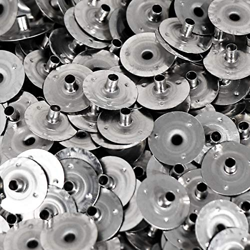 NKlaus 50 DOCHTFUß Ø 2,5mm Teelichtdocht Metallfüß Kerze Kerzendocht Standplättchen Kerzenwachs für Glasfaserdocht Baumwolldocht bis 2,5mm H: 4,4mm 4166