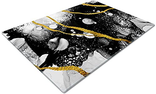 Glass Chopping Boards for Kitchens | Non Slip, Small, Black, Gold, Grey Art