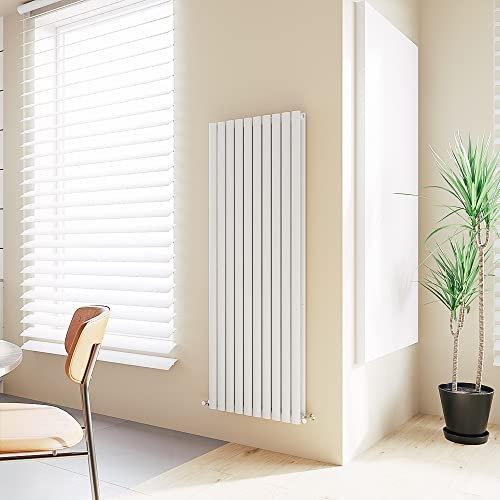 Vertical Radiator Oval Column Designer Central Heating Tall Rad 1600x590mm Double White