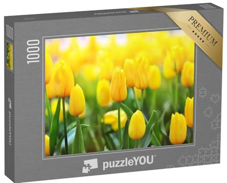 puzzleYOU: Puzzle 1000 Teile „Frühling: Blühende gelbe Tulpen Zeigen Sich.“ – aus der Puzzle-Kollektion Blumen