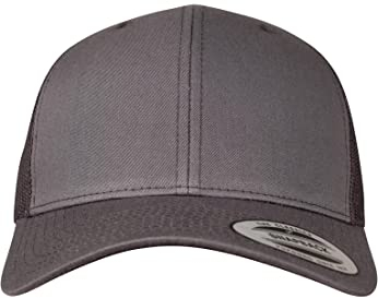Flexfit Unisex Retro Trucker Cap, klassische Trucker Cap mit Mesh-Rückseite, Kids, darkgrey