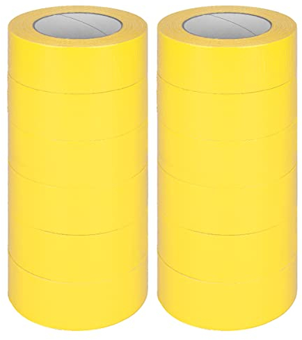 verpacking Premium Panzertape 50 m x 48 mm Gelb Gewebeband Gaffa Tape Reparaturband hohe Klebekraft Klebeband mit Naturkautschuk-Kleber (12 Stück)