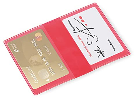 Generico Porte documents cartes de crédit cartes porte-cartes 2 compartiments permis argent, rouge