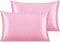 NTBAY Silk Satin Pillowcases - Satin Pillowcase for Hair and Skin, Pillow Cases 2 Pack with Envelope Closure, 50x75 cm, Pink