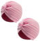Plisado Cabeza Turbante Gorra Sombrero India Capucha de Turbante de Sol Árabe Festival Vintage Color Liso Unisex (Rosa x 2)