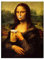 KTGEDH Mona Lisa Druck auf Leinwand moderne abstrakte Frau Wanddekoration Mona Lisa Porträt mit Bierbart Poster lustiges Wohnzimmer Dekoration Bild ungerahmt,60×80cm