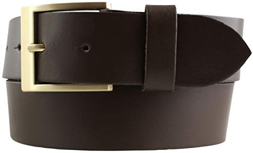 BELTINGER Gürtel mit goldener Gürtelschnalle 4 cm | Jeans-Gürtel goldfarben 40mm | Spaltleder-Gürtel in 4cm