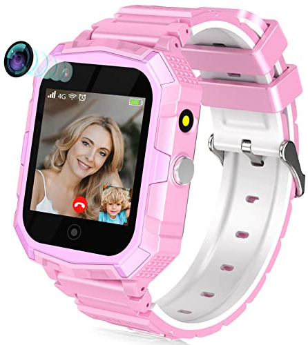 Mingfuxin 4G Kinder Smart Watch für Jungen Mädchen, Wasserdichtes Smartwatch-Telefon mit GPS-Tracker WiFi-Videoanruf SOS-Kamera-Armbanduhr für Kinder 3-14 Geburtstag Weihnachten Geschenke