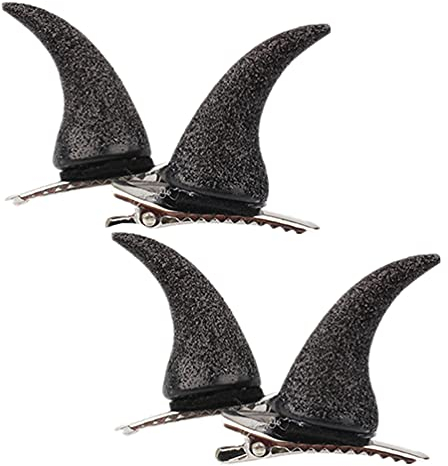LALAFINA 4 Stück Teufelshorn Haarnadel Goth Cosplay Kopfbedeckung Styling Haarspangen Horn Kostüm Ziegenhörner Schwarze Clips Für Haarschwanz Haarspange Shining Hoin Haarnadel