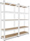 2 Scaffali In Metallo E MDF Scaffale Ad Alta Portata Fino a 875 kg Con 5 Ripiani Regolabili Ideale Per Garage Officina Cantina Capannone Magazzino Design Modulare 180 x 90 x 40 cm (Bianco)