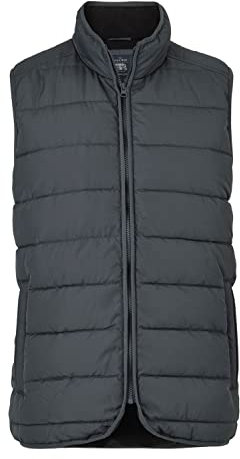 THE SAVILE ROW COMPANY LONDON Men's Luxury Quilted Padded Gilet with Recycled Polyester Outer - Dark Grey - Medium