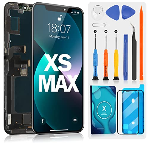 ARSSLY Bildschirm für iPhone XS Max LCD Display für iPhone XS Max A1921 A2101 A2102 A2104 Digitizer Touchscreen Ersatz Montage Reparatur Kits