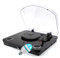 Ledwood Platine vinyles ROUND-300Black - 33-45-78 Tours, Encodage USB, avec Haut-parleurs stéréo 2x5W, Bluetooth, Ampoule LED