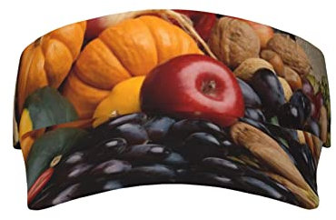 AMACAY Fruits Basket Sports Sun Visor Hats Empty Top Baseball Cap Outdoor Adjustable Sun Visor Caps for Women and Men Black