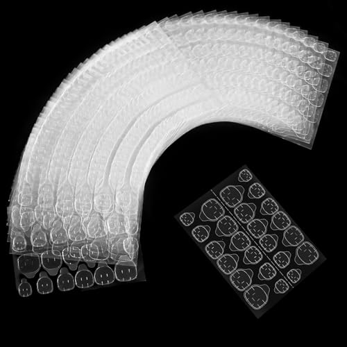 50 Feuilles 1200 Pièce Gel Pad Ongles, Autocollants à Ongles Double Face, Patch Ongles Autocollant Transparents, Respirante Nail Glue Jelly Gel Ruban Adhésif, Gel Pads Ongles Pour Faux Ongles Nail Art