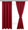 DWCN Fensterdeko Vorhänge mit Kräuselband 2er Set H 175 x B 140 cm, Blickdicht Wohnzimmer mit Vorhang-Krawatten, Verdunkelungsvorhang Gardinen Thermogardine Wärmeisolierend, Rot