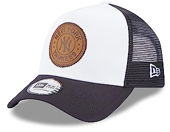 New Era New York Yankees Fan Kappe MLB schwarz weiß gebogener Schirm Team Patch verstellbar Trucker - One-Size