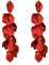FDEETY Rosenblatt Ohrringe für Damen - Mehrstufige Acryl Blütenblatt Baumeln Ohrringe, Elegant Tropfen Statement Quaste Blumen (Rot)