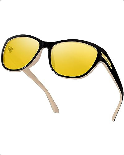 FIMILU Übergroße Nachtsichtbrille für Damen, Blendfrei, Polarisiert, Nachtsichtbrille zum Fahren, Nebel, Regen
