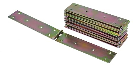 Aqbau® 10er Set Kistenband Scharnier 50 x 400mm aus feuerverzinkt, Schwerlastscharnier, Tischbänder, Gerollte scharniere klappbar, Möbelscharniere, Kistenscharnier, Robuste Türscharnier