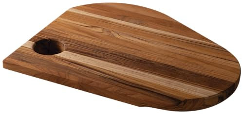 Tramontina FOLIUM Servierbrett, Schneidebrett, Teak, FSC, besonders nachhaltig, Unikat, Brotschneidebrett, Antipasti, Fingerfood, Vorspeisen